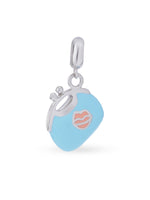 Hero shot SIJA 925 silver jewellery blue peach heart bag charm BIS hallmarked elegant accessory perfect for birthdays festive wear and gifting
