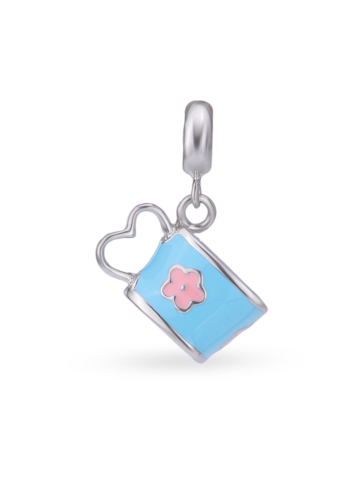 Hero shot SIJA 925 silver jewellery blue peach heart charm BIS hallmarked elegant accessory perfect for weddings festive wear and gifting