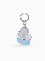 Side view SIJA 925 silver jewellery blue peach heart charm stylish handcrafted accessory perfect for weddings parties anniversaries and festive wear
