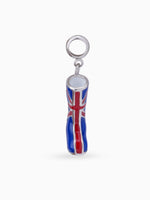 Side view SIJA 925 silver jewellery blue red shoe charm stylish handcrafted accessory perfect for parties anniversaries and festive wear
