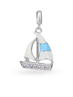 Hero shot SIJA 925 silver jewellery blue sailboat charm BIS hallmarked elegant timeless accessory perfect for weddings festive wear and gifting