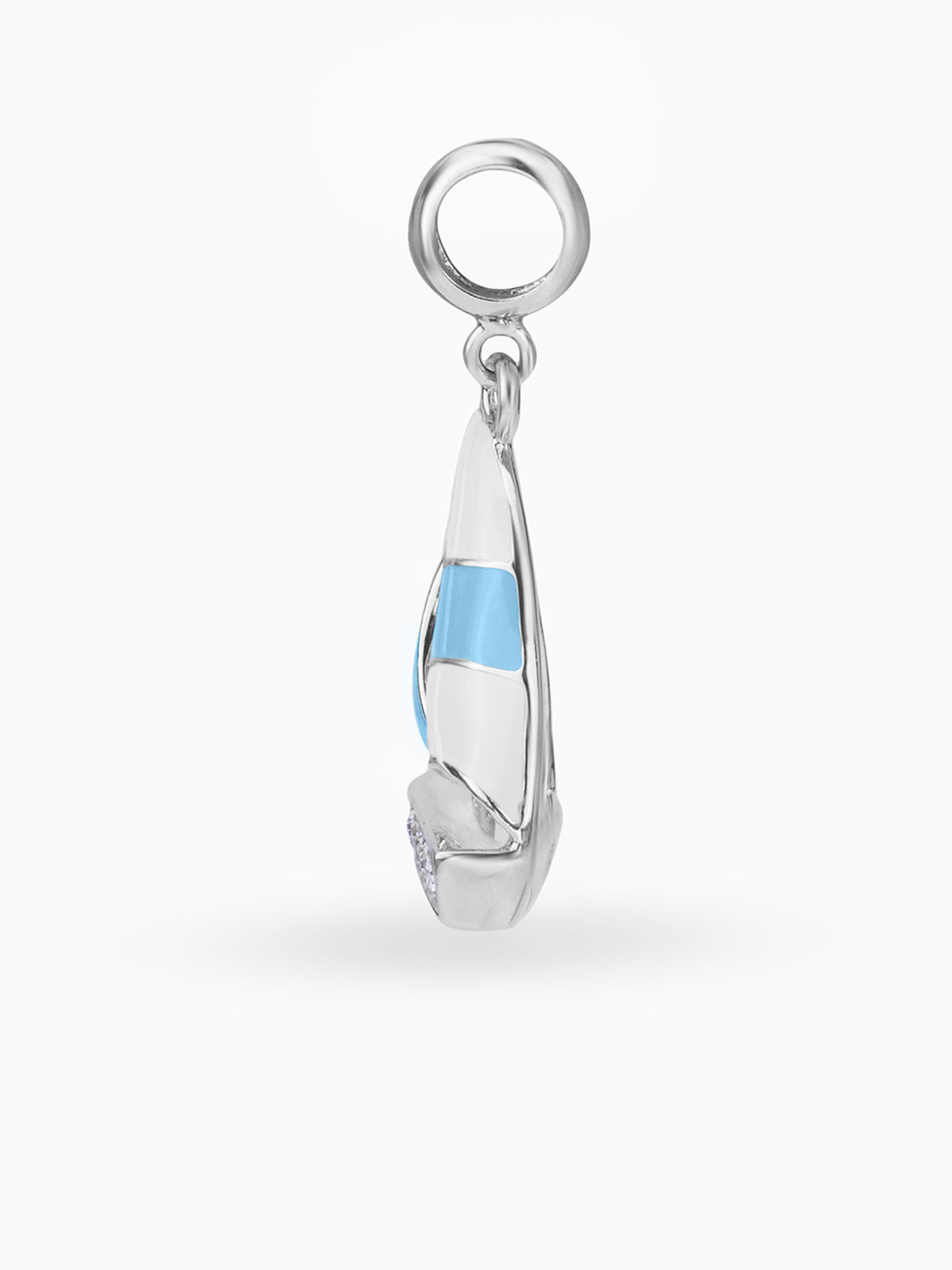 Side view SIJA 925 silver jewellery blue sailboat charm stylish handcrafted accessory perfect for weddings parties anniversaries and festive wear
