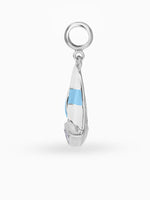 Side view SIJA 925 silver jewellery blue sailboat charm stylish handcrafted accessory perfect for weddings parties anniversaries and festive wear