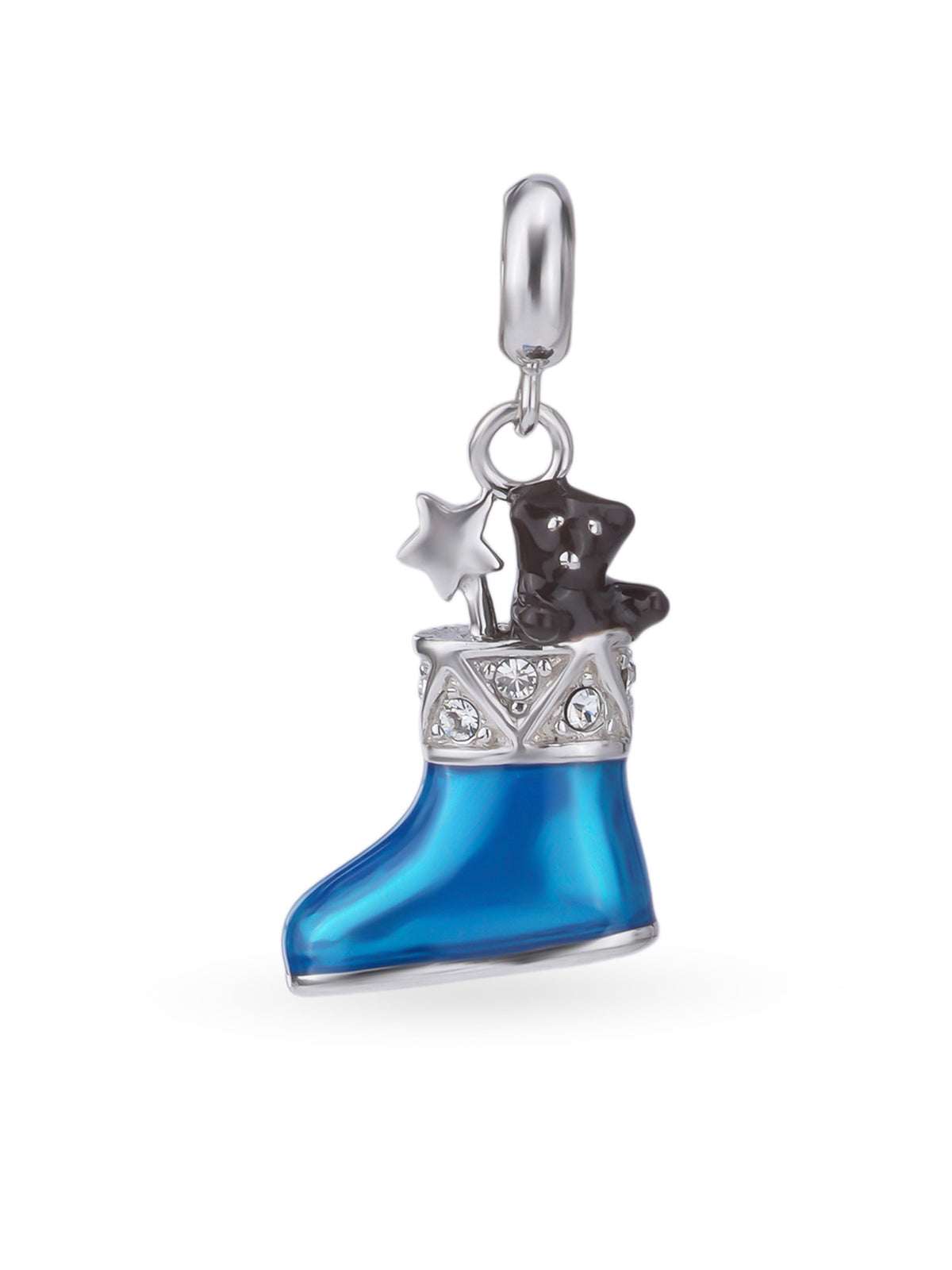 Hero shot SIJA 925 silver jewellery blue shoe charm BIS hallmarked stylish accessory perfect for birthdays festive wear and gifting