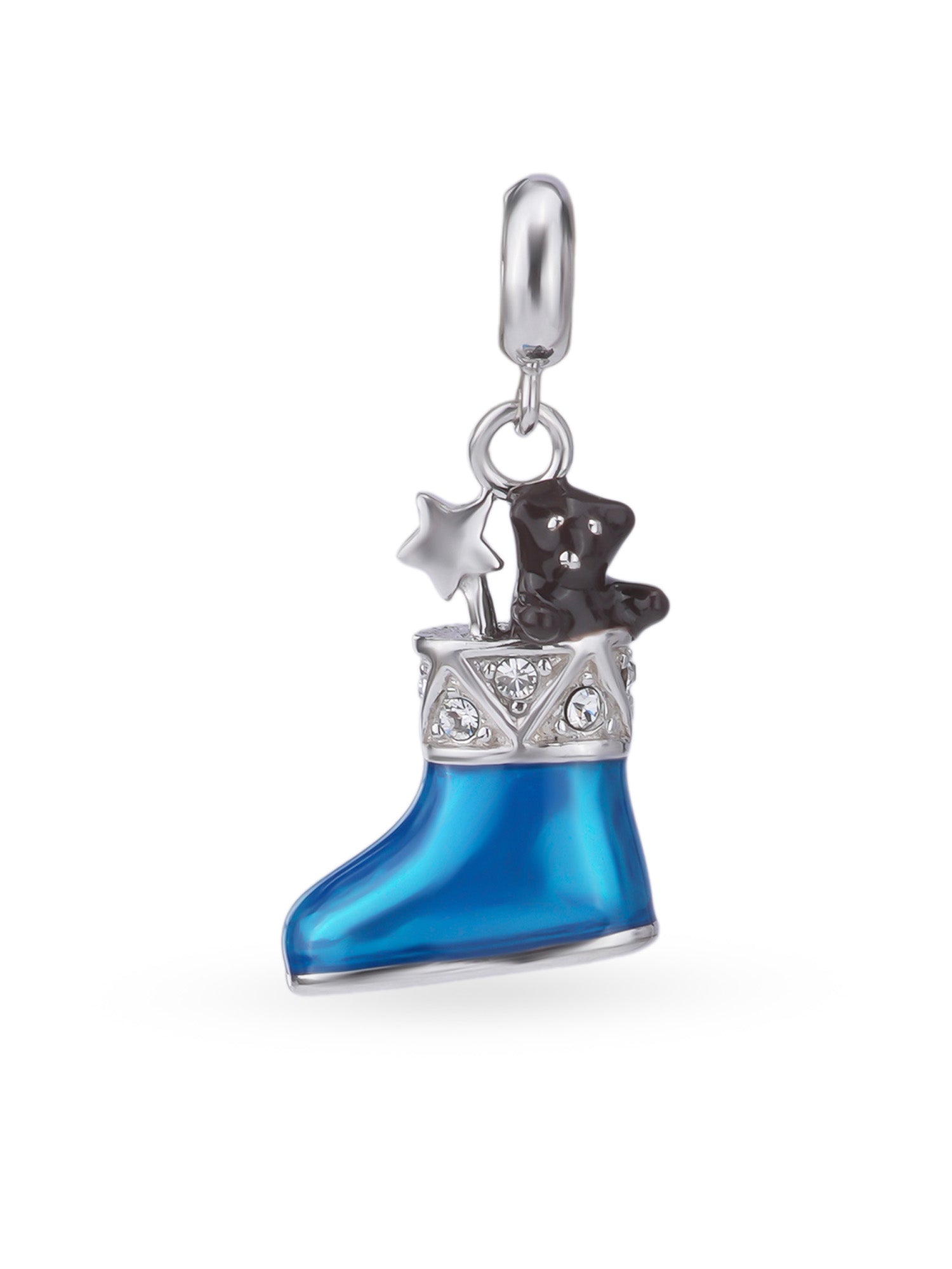 Hero shot SIJA 925 silver jewellery blue shoe charm BIS hallmarked stylish accessory perfect for birthdays festive wear and gifting