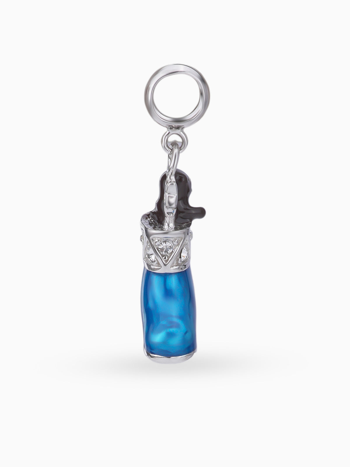 Side view SIJA 925 silver jewellery blue shoe charm stylish handcrafted accessory perfect for parties anniversaries and festive wear