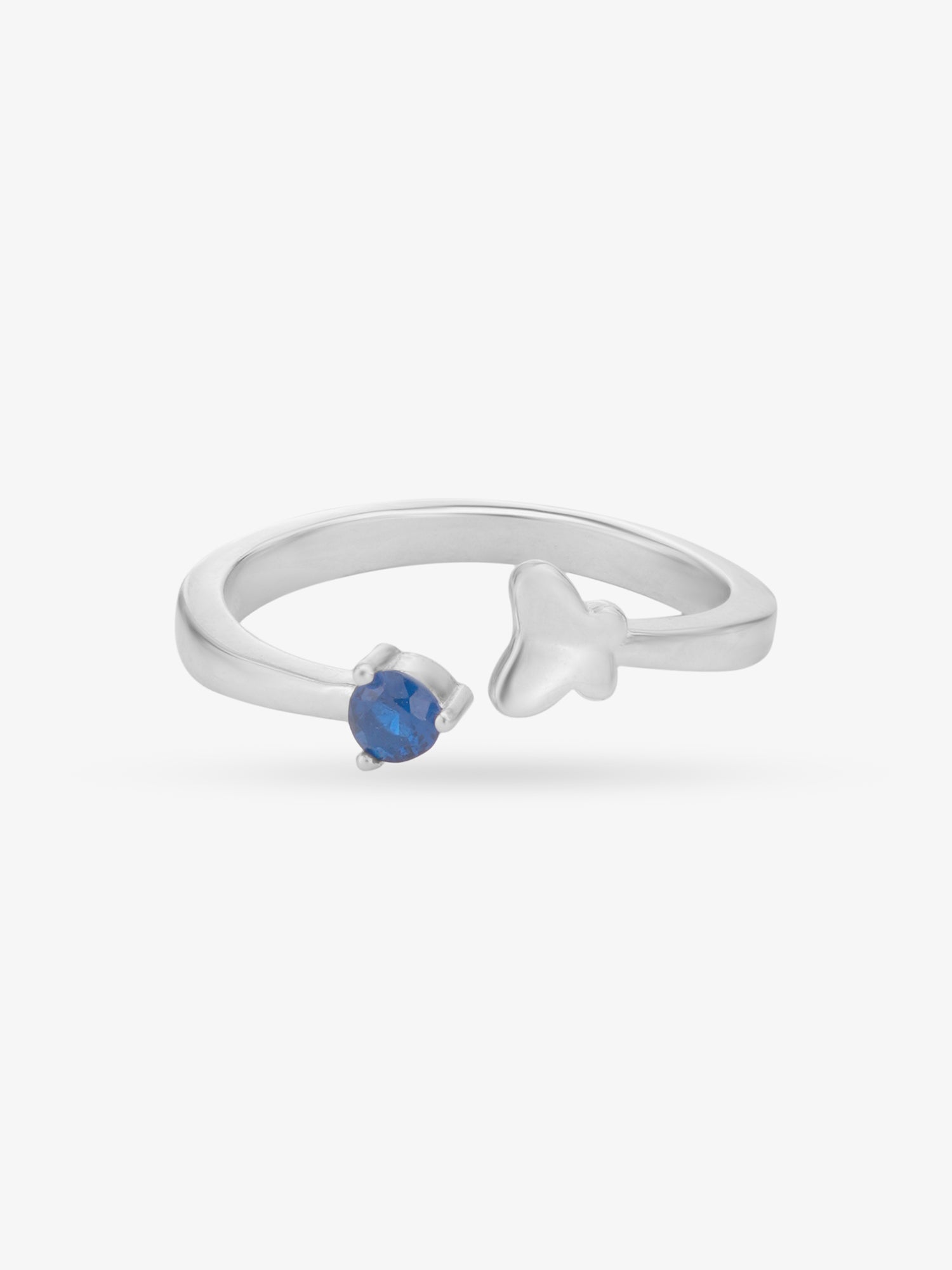SIJA 925 Silver Blue Stone Butterfly Toe Ring adjustable sterling silver band for comfortable fit