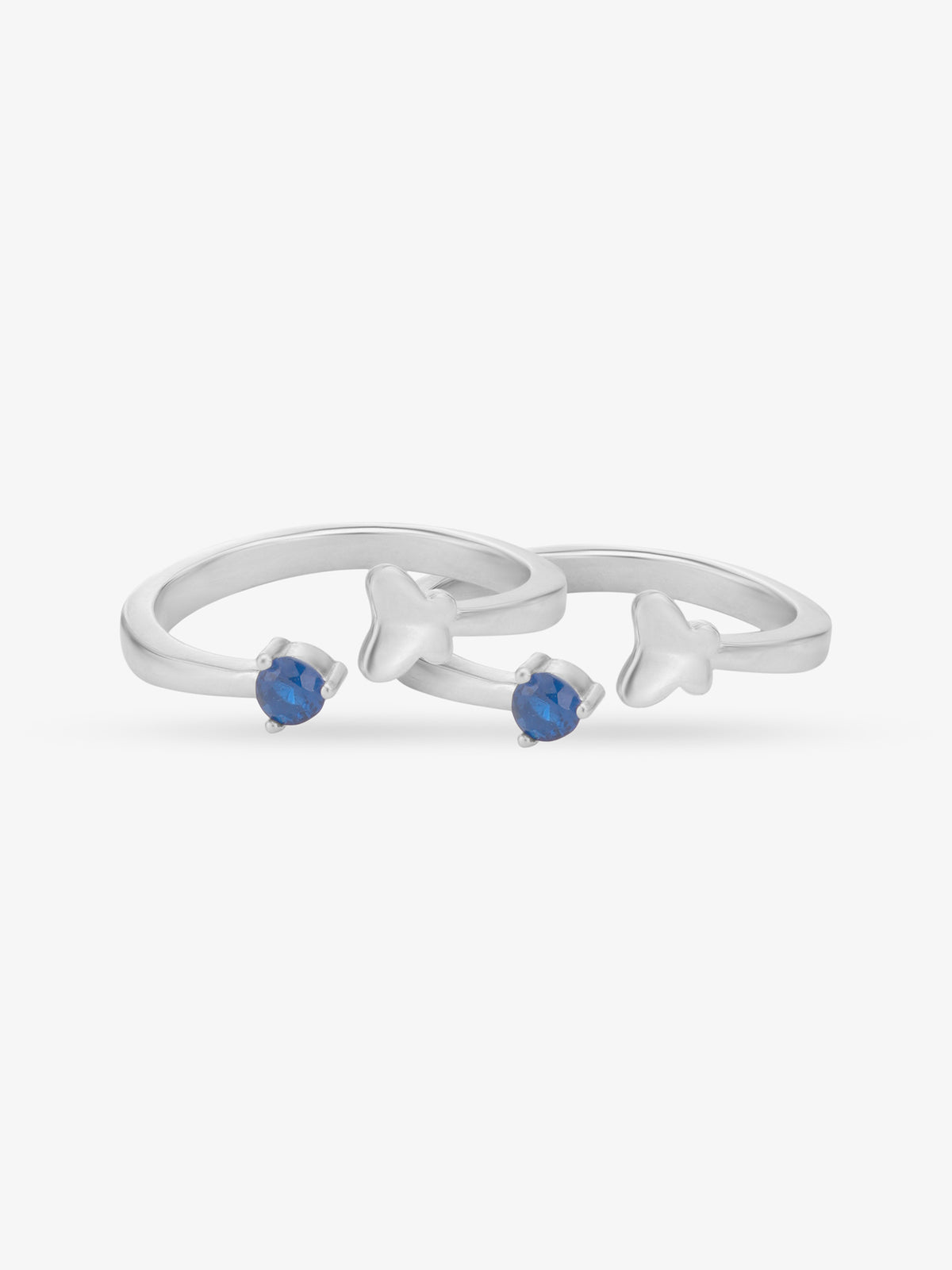 SIJA 925 Silver Blue Stone Butterfly Toe Ring elegant sterling silver jewellery accessory front view