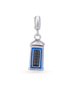 Hero shot SIJA 925 silver jewellery blue telephone booth charm BIS hallmarked elegant timeless accessory perfect for weddings festive wear and gifting