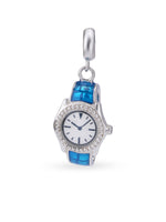 Hero shot SIJA 925 silver jewellery blue watch charm BIS hallmarked elegant timeless accessory perfect for weddings festive wear and gifting