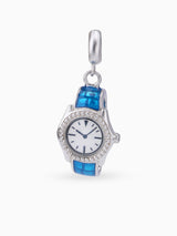 Close up SIJA 925 silver jewellery blue watch charm handcrafted premium design versatile accessory for everyday wear and special occasions