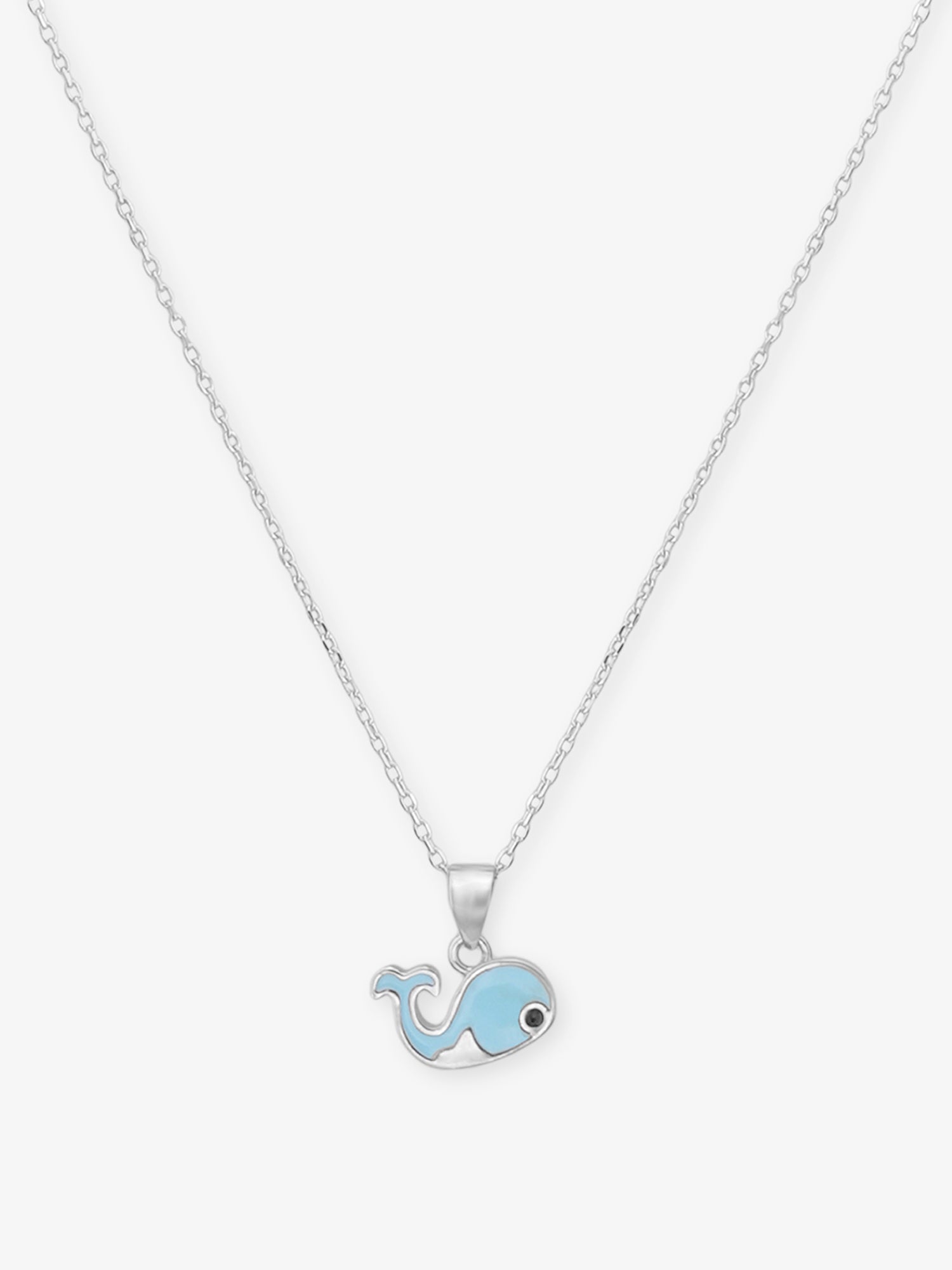 SIJA 925 Silver Blue Whale Pendant with Chain sterling silver jewellery playful ocean design full front hero view accessory