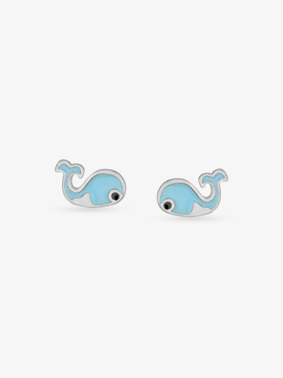 SIJA 925 Silver Blue Whale Stud sterling silver jewellery playful ocean design full front hero view accessory