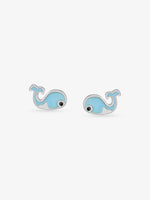 SIJA 925 Silver Blue Whale Stud sterling silver jewellery playful ocean design full front hero view accessory