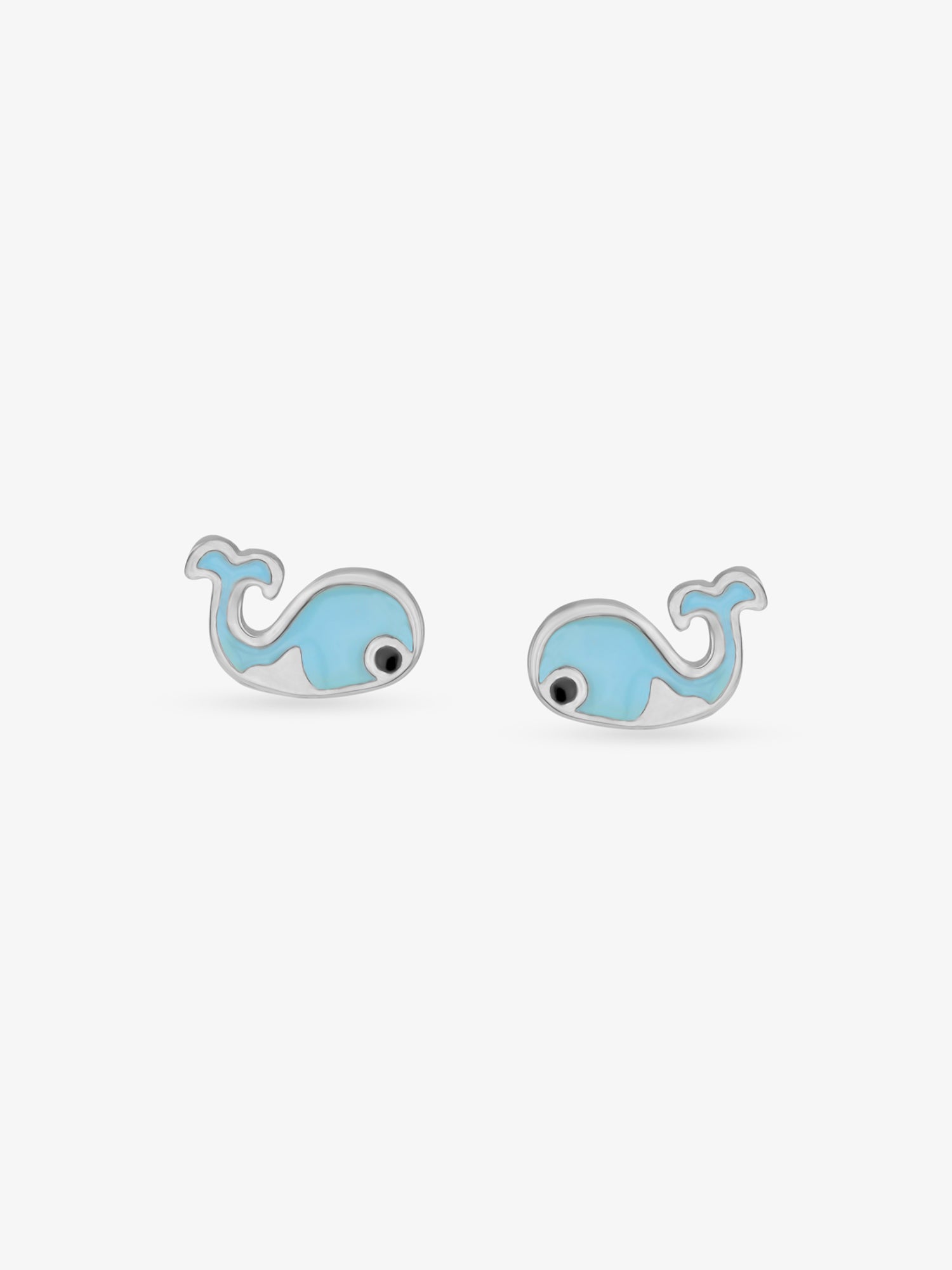 SIJA 925 Silver Blue Whale Stud sterling silver jewellery playful ocean design full front hero view accessory