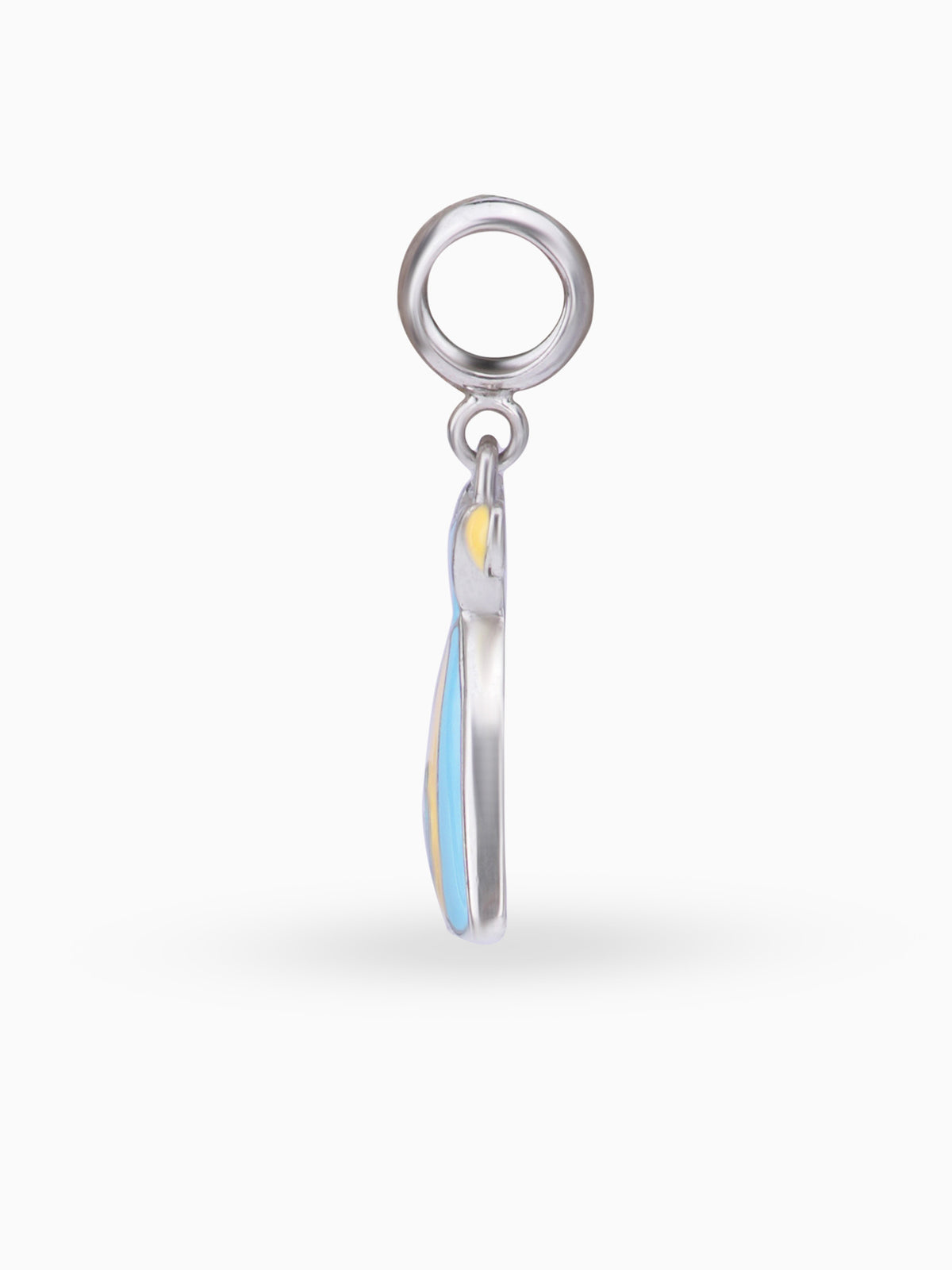 Side view SIJA 925 silver jewellery blue yellow dress charm stylish handcrafted accessory perfect for weddings parties anniversaries and festive wear