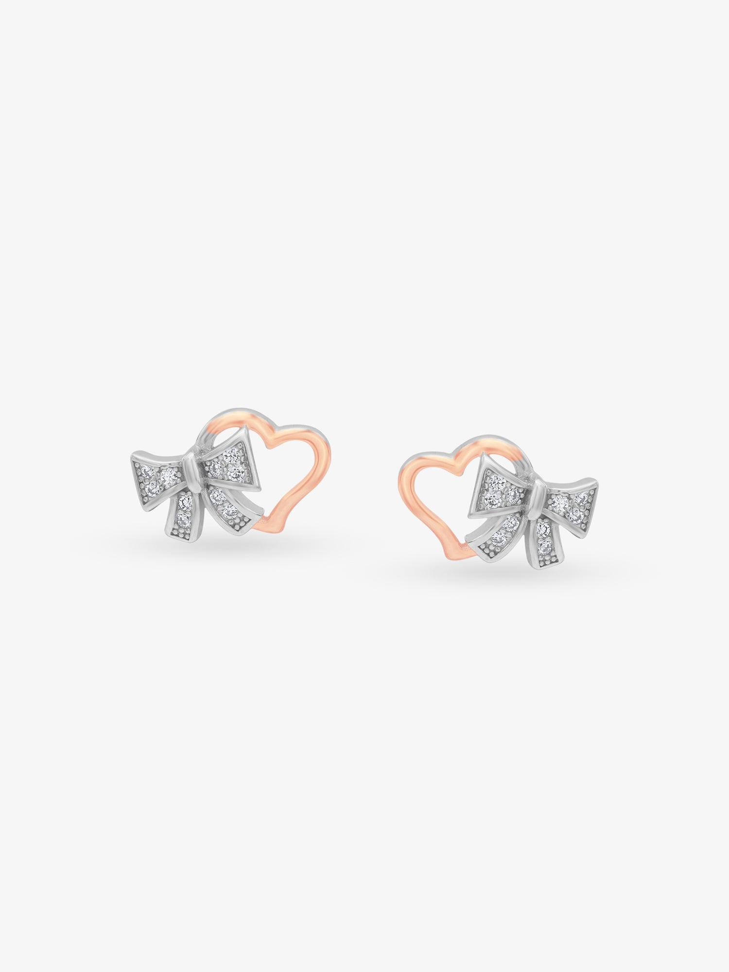 SIJA 925 Silver Bow Heart Stud elegant sterling silver jewellery accessory front view