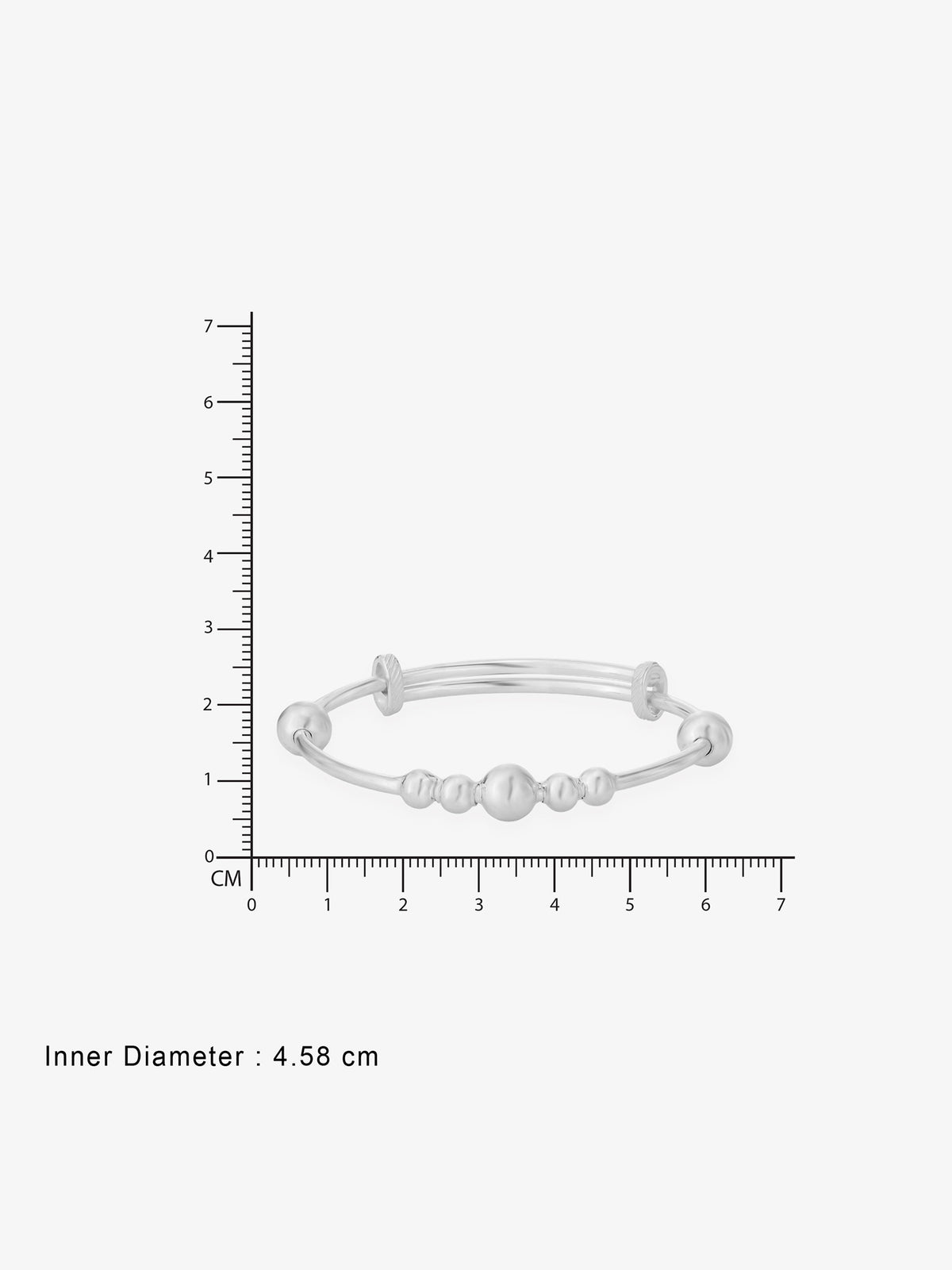 Reverse view of SIJA Bubbles Bracelet showing BIS 925 hallmark certified sterling silver jewellery made in India