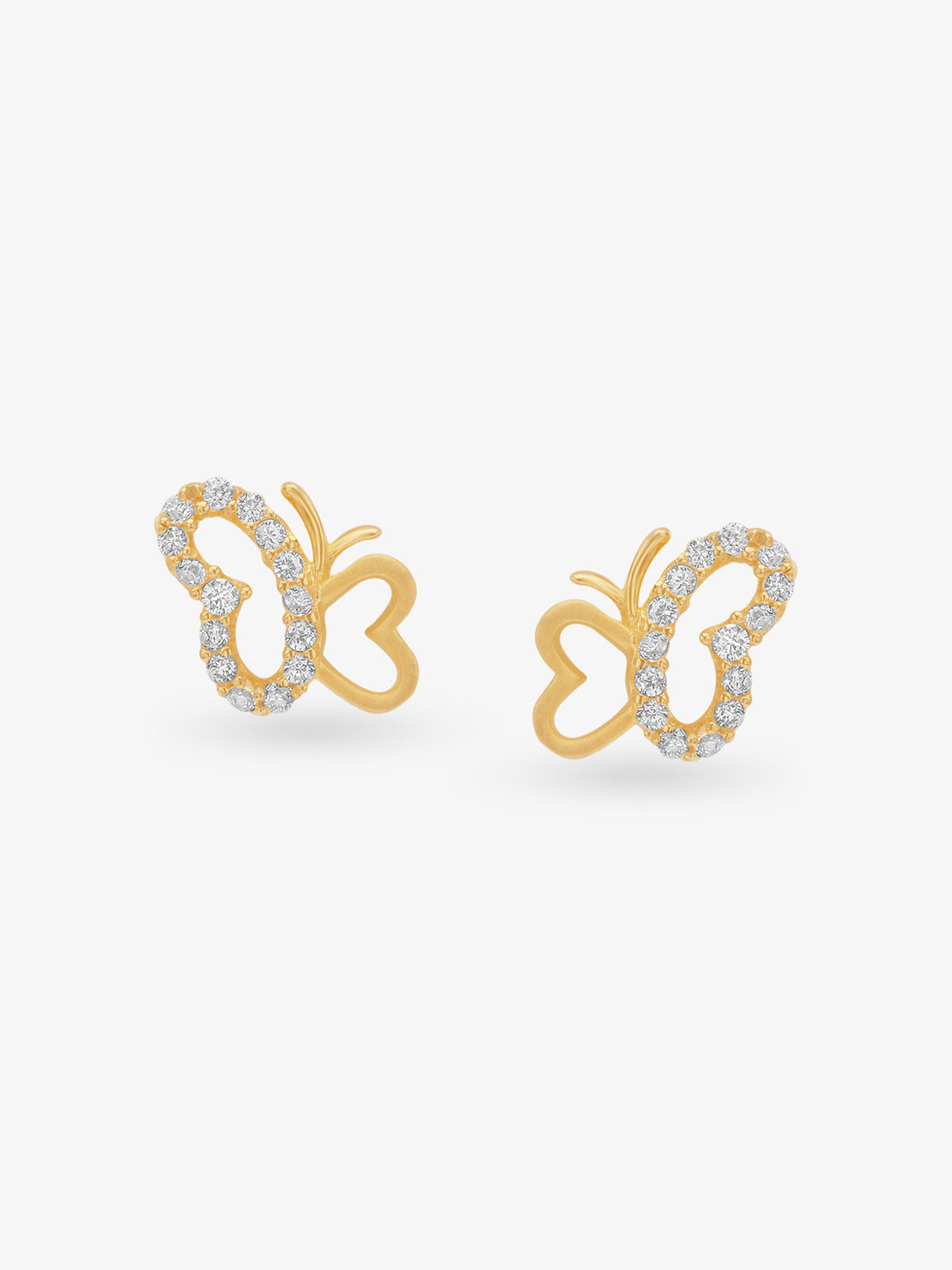 SIJA 925 Silver Butterflies Stoned Earrings elegant sterling silver jewellery accessory front view