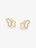 SIJA 925 Silver Butterflies Stoned Earrings elegant sterling silver jewellery accessory front view