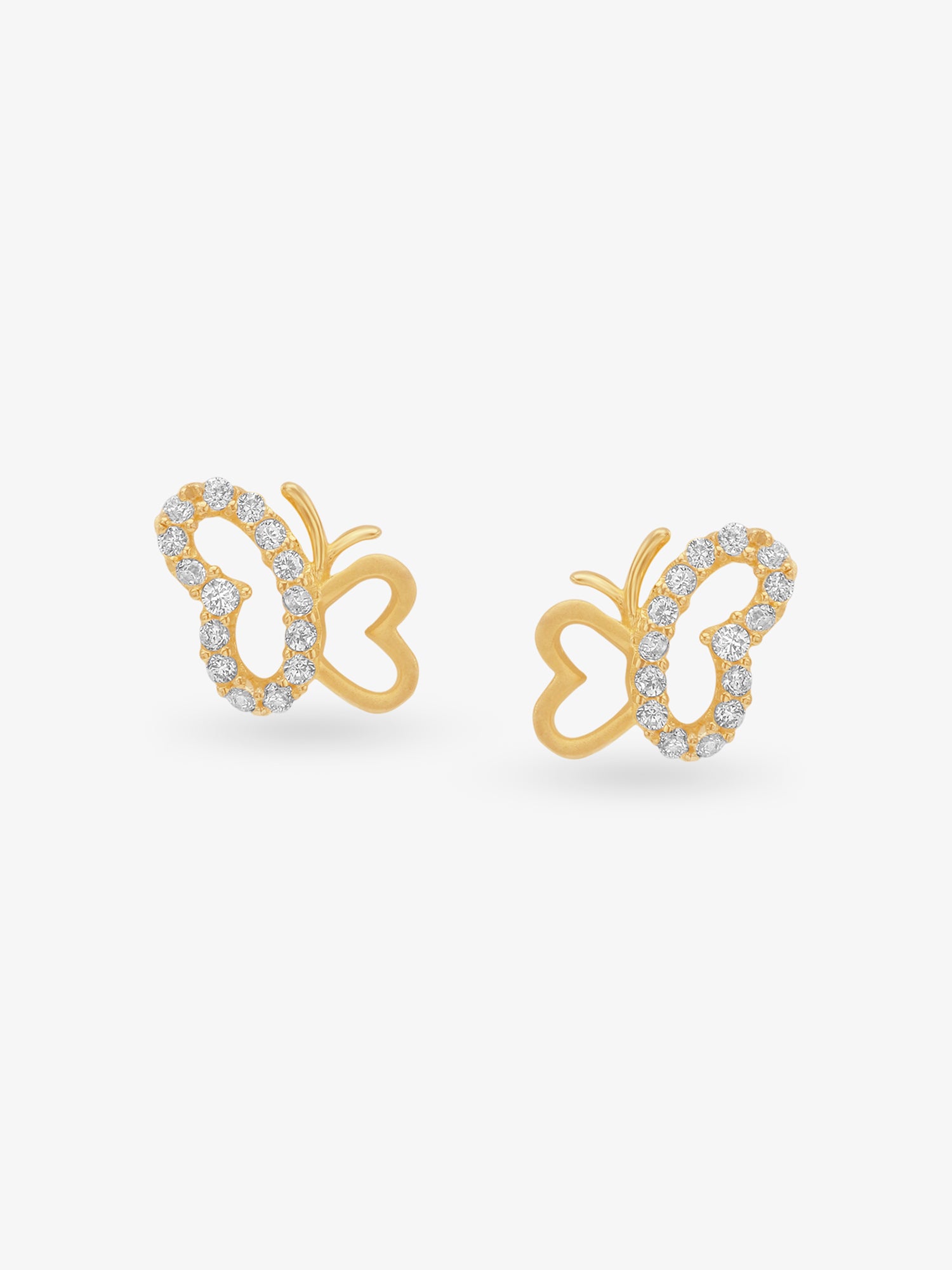 SIJA 925 Silver Butterflies Stoned Earrings elegant sterling silver jewellery accessory front view