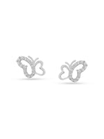 Reverse view of SIJA 925 Silver Butterflies Stoned Earrings showing BIS 925 hallmark certified sterling silver jewellery made in India