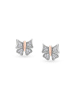 Detailed close up of SIJA 925 Silver Butterfly Bliss Stud showing delicate butterfly wings and handcrafted silver finish