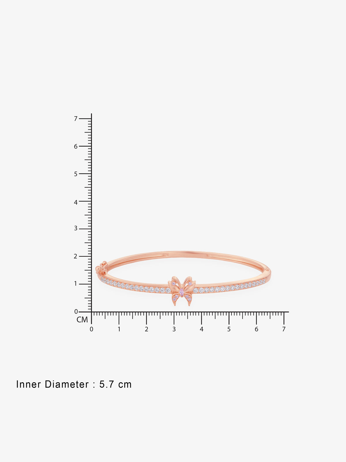 Reverse of SIJA Butterfly Brilliance Cuff Bracelet showing BIS 925 hallmark stamp certified sterling silver jewellery authenticity and quality assurance
