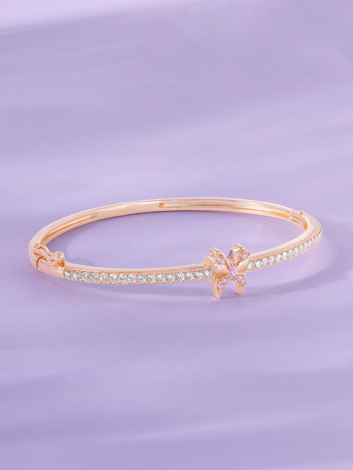 Close‑up of SIJA 925 Silver Butterfly Brilliance Cuff Bracelet showing sparkling butterfly motif embellishments handcrafted sterling silver jewellery timeless accessory
