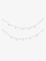 Detailed close up of SIJA 925 Silver Butterfly Bud Anklet highlighting butterfly bud charm craftsmanship