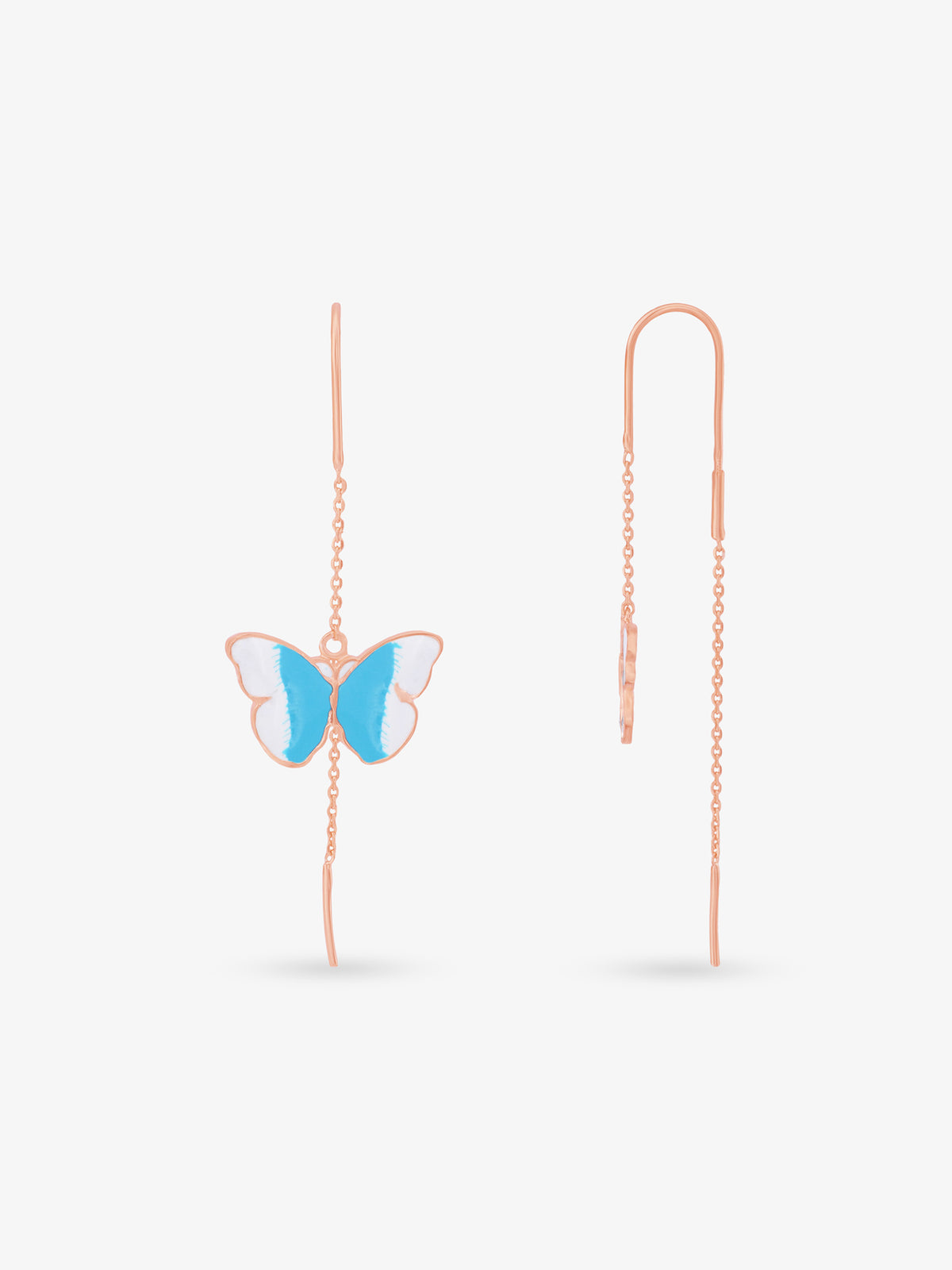 Side profile of SIJA 925 Silver Butterfly Hook Earrings sterling silver jewellery elegant accessory durable construction polished edges