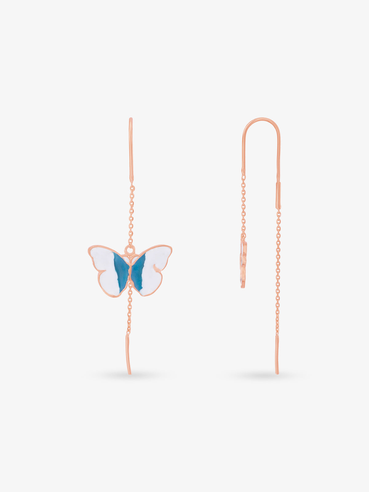 Side profile of SIJA 925 Silver Butterfly Hook Earrings sterling silver jewellery elegant accessory durable construction polished edges