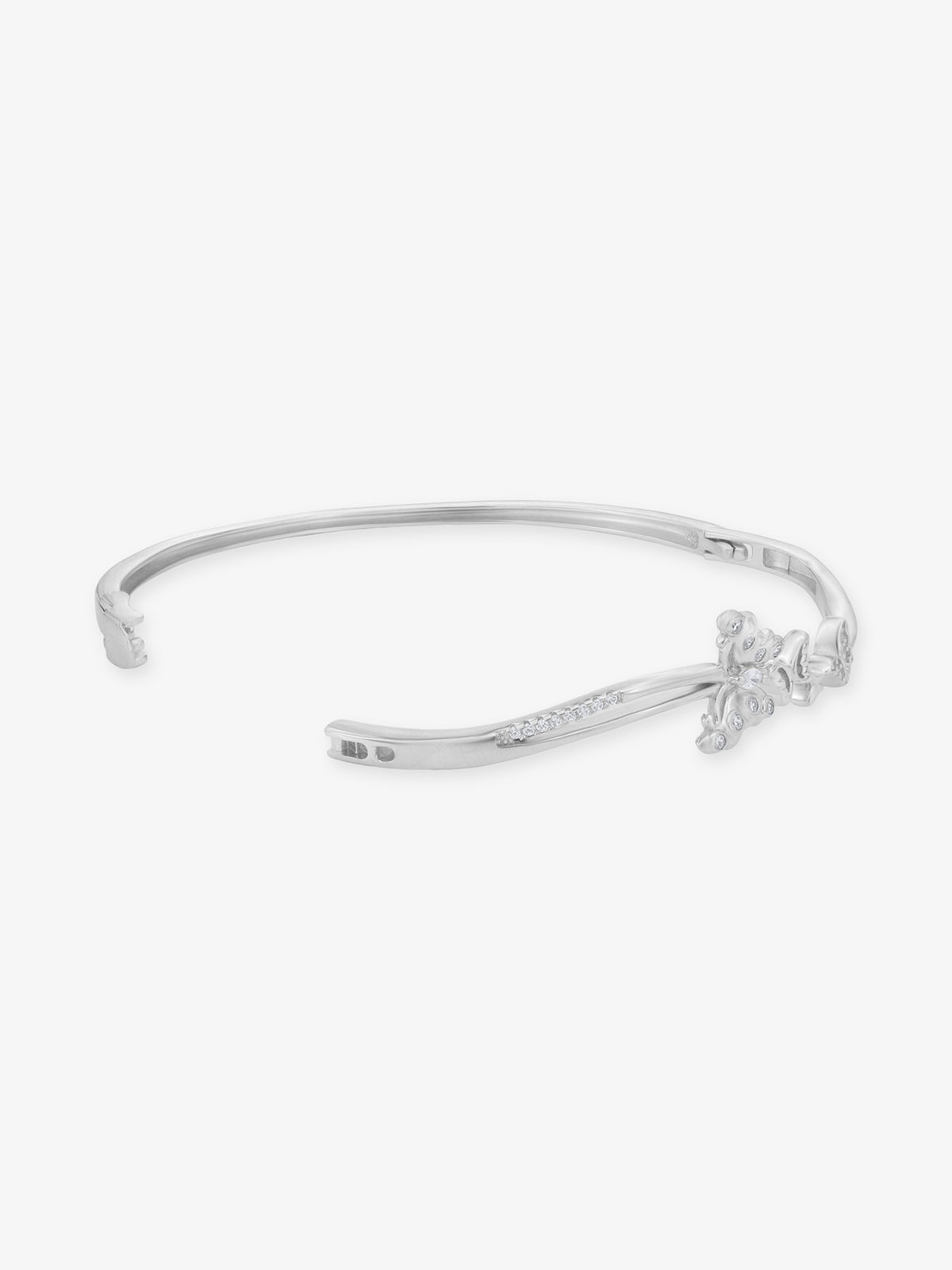 Side profile of SIJA 925 Silver Butterfly Whisper Bracelet sterling silver jewellery elegant accessory durable construction polished edges