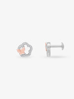 Side profile of SIJA 925 Silver Celestial Butterfly Stud highlighting durable sterling silver craftsmanship and radiant design