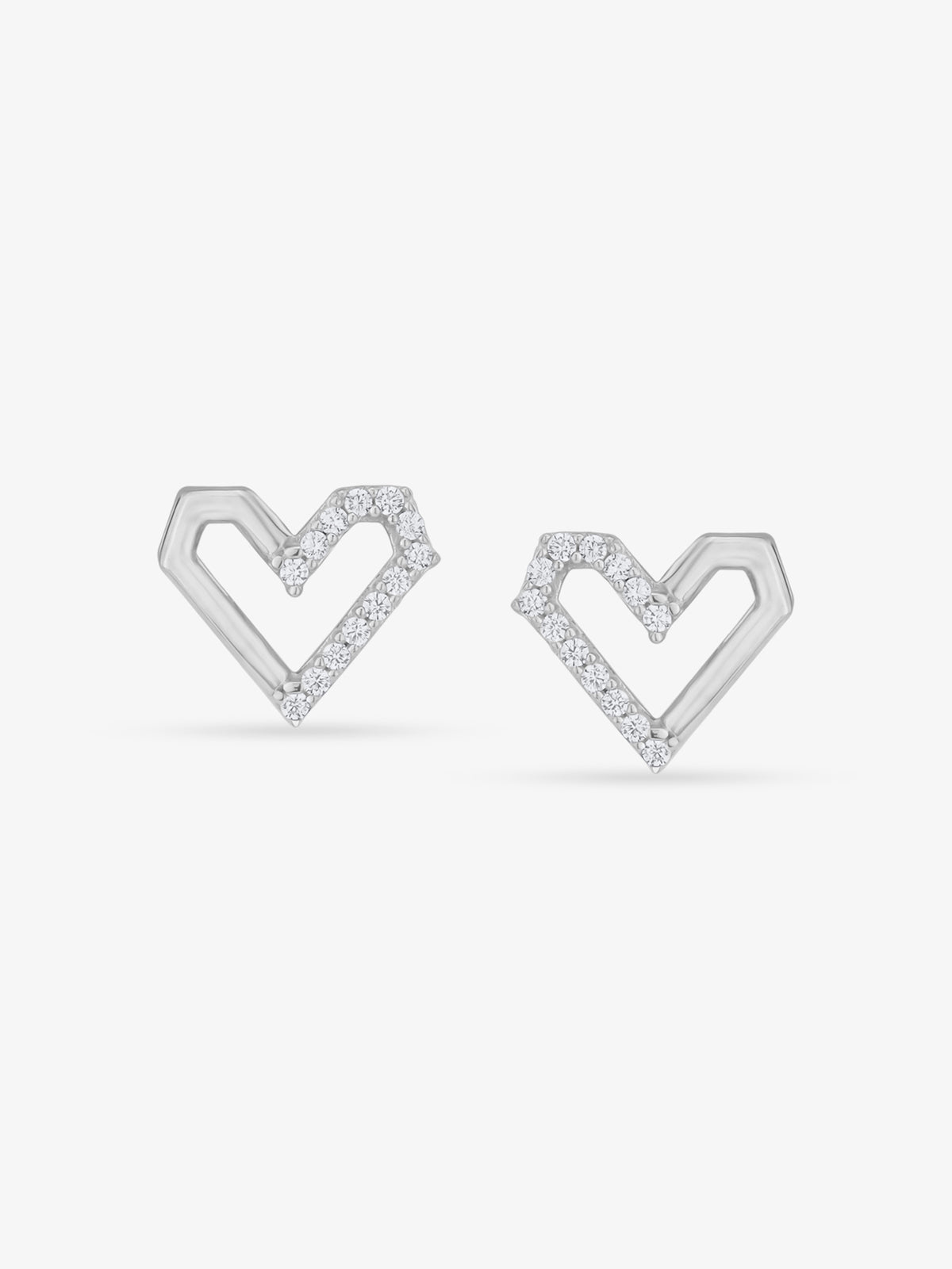 SIJA 925 Silver Celestial Heart Stud elegant sterling silver womens jewellery accessory front view
