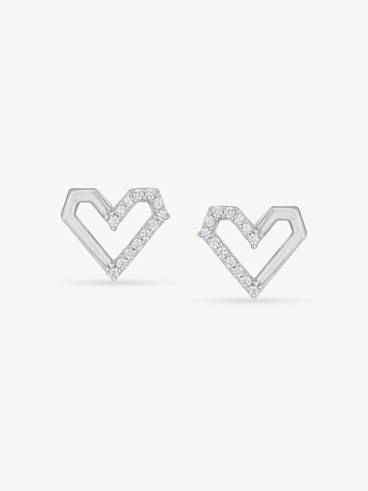 SIJA 925 Silver Celestial Heart Stud elegant sterling silver womens jewellery accessory front view