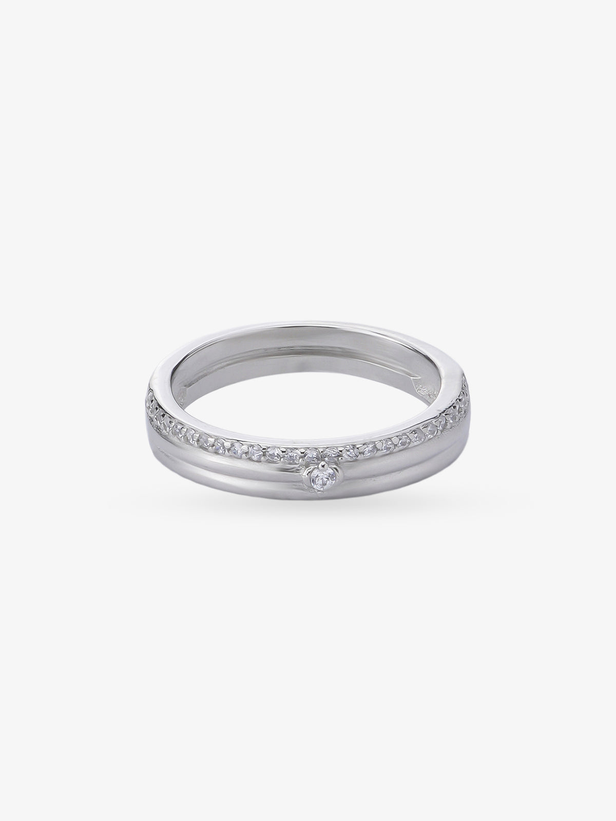 SIJA 925 Sterling Silver Classic Band Women Ring jewellery full front hero view elegant accessory for women