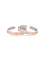 SIJA 925 Silver Classic Dual Tone Toe Ring adjustable sterling silver band for comfortable fit