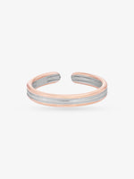 SIJA 925 Silver Classic Dual Tone Toe Ring adjustable sterling silver band for comfortable fit