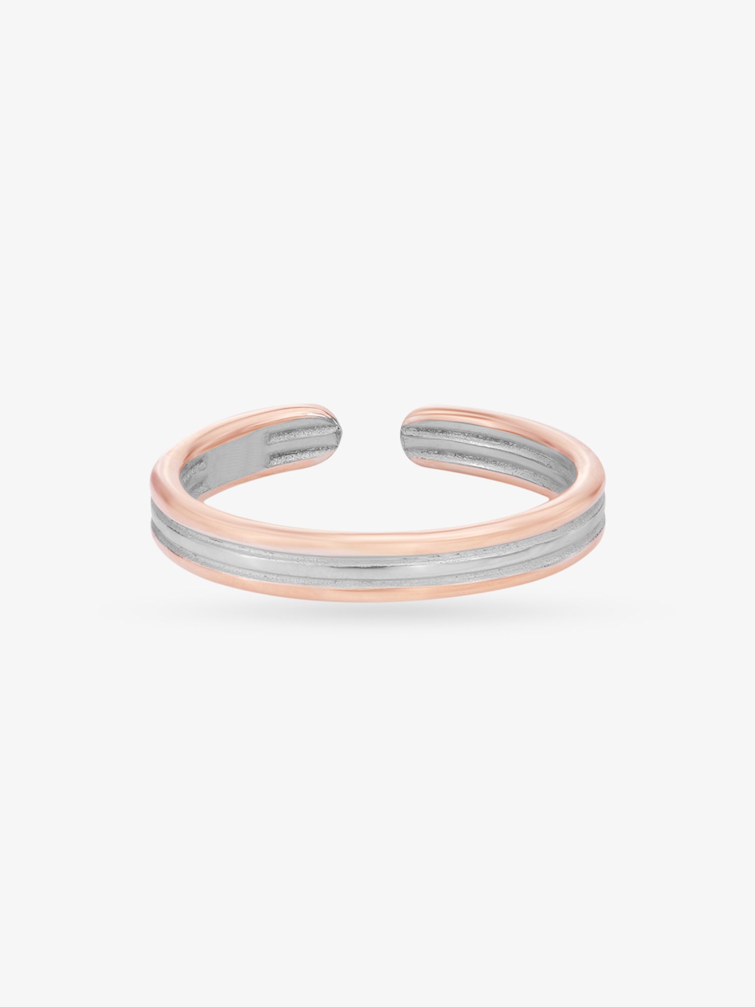 SIJA 925 Silver Classic Dual Tone Toe Ring adjustable sterling silver band for comfortable fit