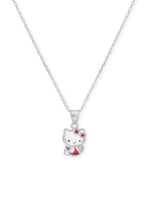 Close‑up of SIJA 925 Silver Classic Hello Kitty Pendant with Chain showing iconic Hello Kitty face detailing handcrafted sterling silver jewellery timeless accessory