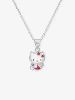 SIJA 925 Silver Classic Hello Kitty Pendant with Chain sterling silver jewellery playful design full front hero view accessory