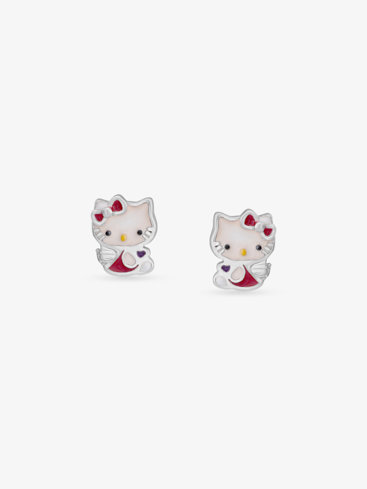 SIJA 925 Silver Classic Hello Kitty Stud sterling silver jewellery playful kids design full front hero view accessory