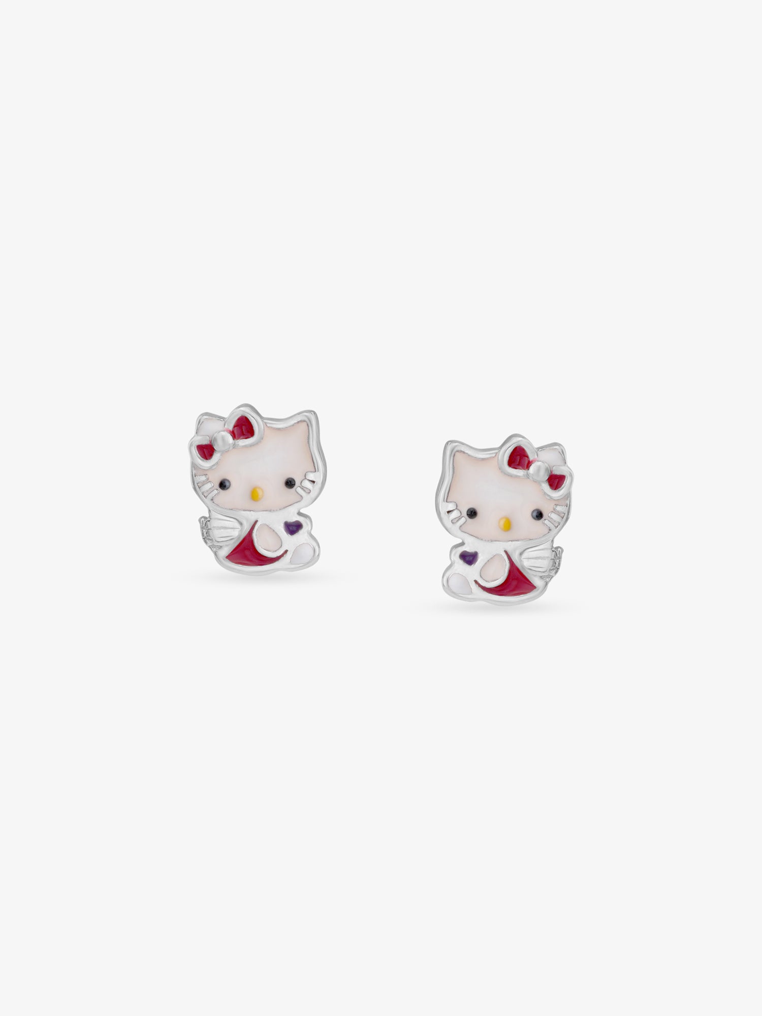 SIJA 925 Silver Classic Hello Kitty Stud sterling silver jewellery playful kids design full front hero view accessory