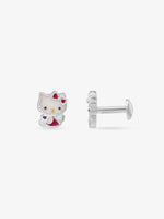 Side profile of SIJA 925 Silver Classic Hello Kitty Stud sterling silver jewellery elegant accessory durable construction polished edges