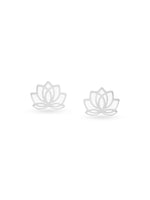 Close‑up of SIJA 925 Silver Classic Lotus Studs showing intricate lotus detailing handcrafted sterling silver jewellery timeless accessory