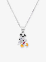 Close‑up of SIJA 925 silver Classic Mickey Mouse Necklace showing Mickey pendant detailing and handcrafted sterling silver design