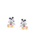 Detailed view of SIJA 925 silver Classic Mickey Mouse Earrings highlighting intricate sterling silver finish and ornamental craftsmanship