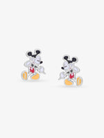 Detailed view of SIJA 925 silver Classic Mickey Mouse Earrings highlighting intricate sterling silver finish and ornamental craftsmanship