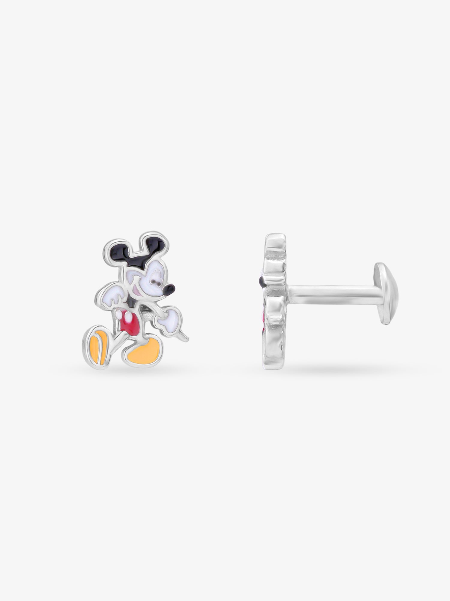 Side profile of SIJA 925 silver Classic Mickey Mouse Necklace showing polished edges and durable sterling silver construction